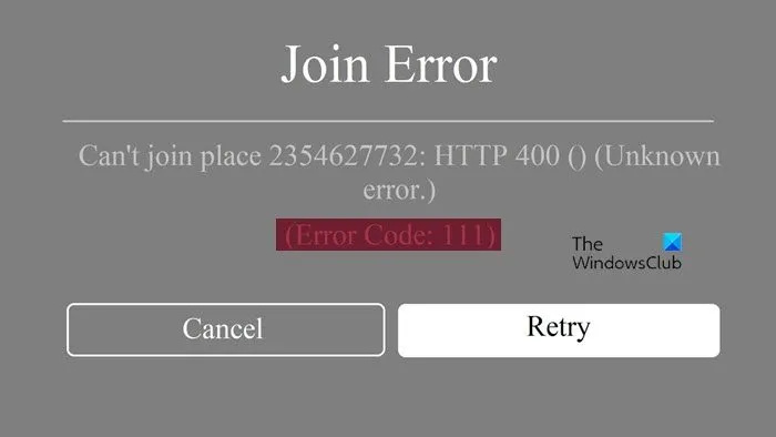 Opravte Roblox HTTP Error Code 111 na Windows PC