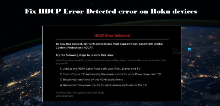 Διορθώστε το σφάλμα HDCP που εντοπίστηκε σε συσκευές Roku