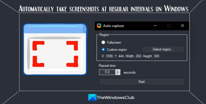 Ambil tangkapan skrin secara automatik pada selang masa yang tetap dalam Windows 11/10 dengan alatan percuma ini.