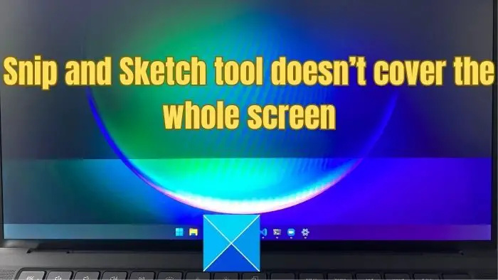 Nástroj Snip and Sketch systému Windows 11 nepokrývá celou obrazovku
