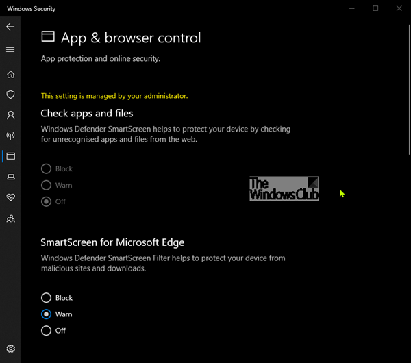 Windows 10의 앱 및 브라우저 제어 란 무엇이며 숨기는 방법