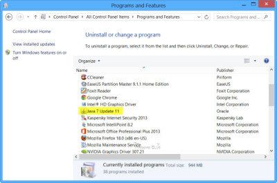 Supprimer ou désactiver Java dans Firefox, Chrome, Opera, Internet Explorer