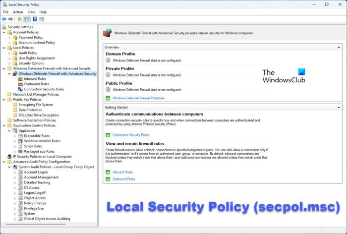 Comment ouvrir la politique de sécurité locale (secpol.msc) dans Windows 11/10