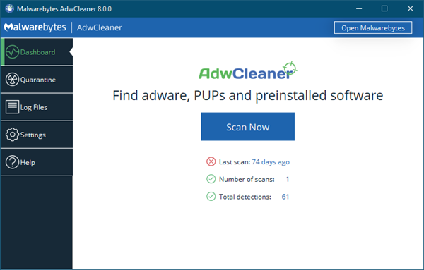 Преглед и безплатно изтегляне на AdwCleaner: Премахнете нежеланите програми от компютър с Windows