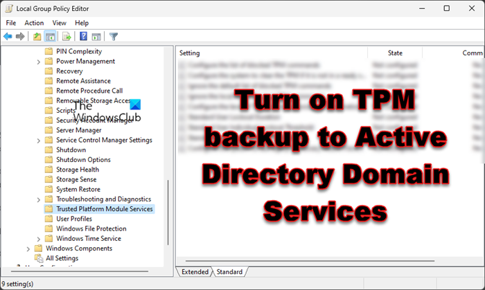Dayakan sandaran TPM kepada Perkhidmatan Domain Direktori Aktif.