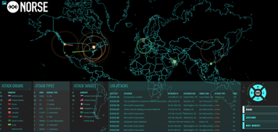 skandināvu kiberuzbrukumu izsekošanas karte