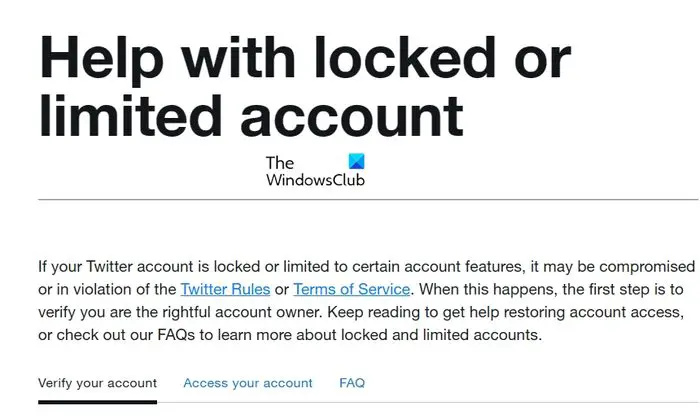Jūsu konts pakalpojumā Twitter ir bloķēts