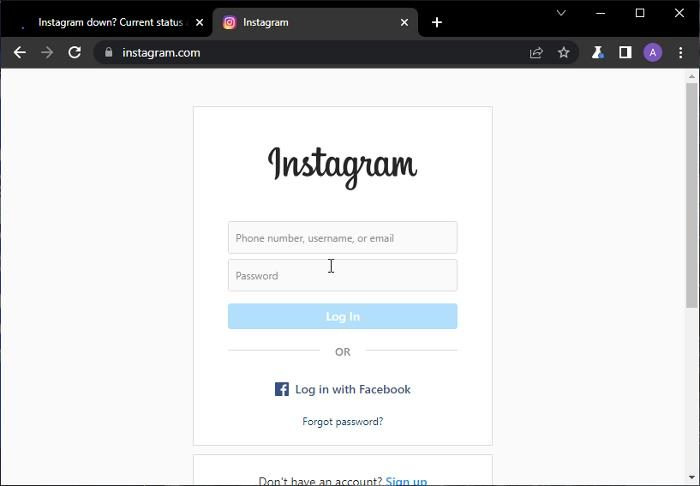 قم بتسجيل الدخول إلى Instagram من خلال متصفح