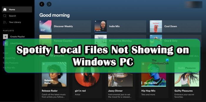 Místní soubory Spotify se nezobrazují na počítači se systémem Windows