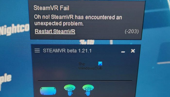 Napraw kod błędu błędu SteamVR -203
