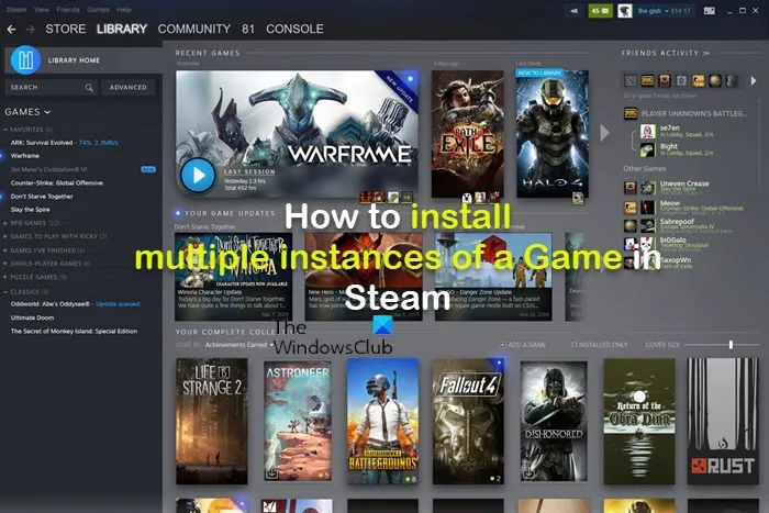 Jak nainstalovat více instancí hry ve službě Steam