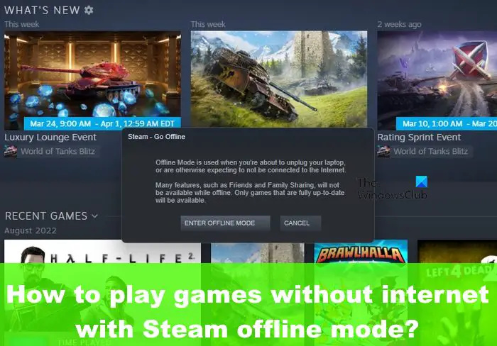 Comment jouer à des jeux sans Internet avec le mode hors ligne Steam ?