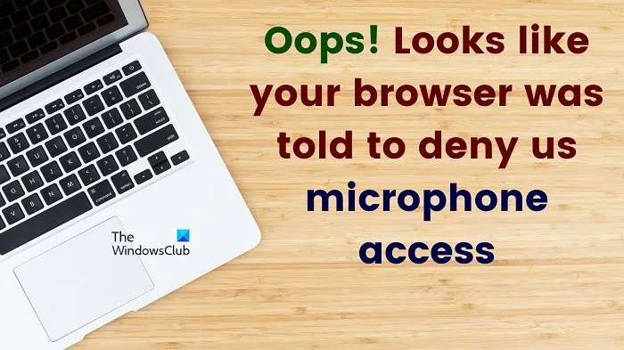 OH! Sembra che il tuo browser sia stato incaricato di impedirci di accedere al microfono