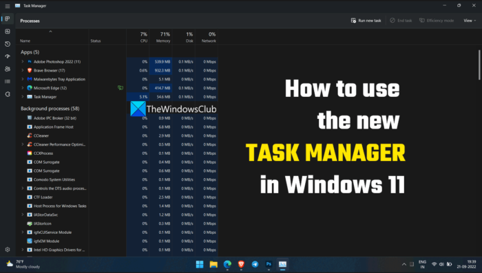 كيفية استخدام مدير المهام الجديد في نظام التشغيل Windows 11 2022