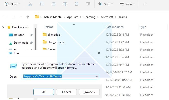 Folder Microsoft Teams Windows