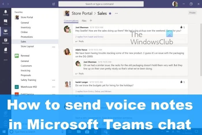 Comment envoyer un message vocal dans Microsoft Teams