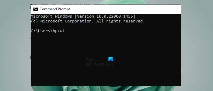 Obriu el terminal de Windows mitjançant el símbol del sistema