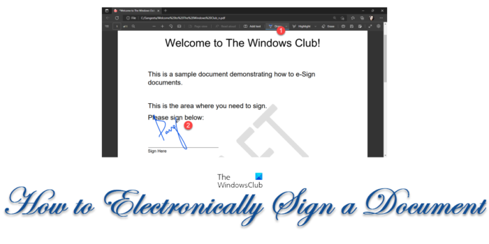 Bagaimana untuk menandatangani dokumen dengan tandatangan elektronik dalam Windows 11/10