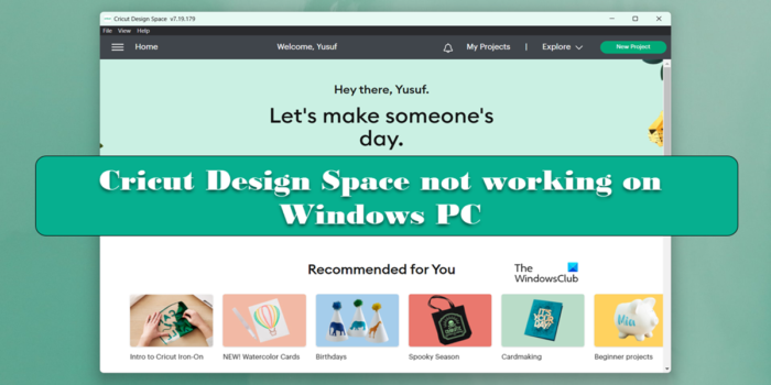Cricut Design Space werkt niet op Windows-pc