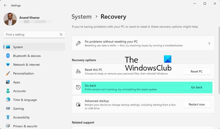 Cách khôi phục hoặc hạ cấp Windows 11