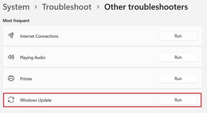 Jalankan Windows Update Troubleshooter Windows Update Assistant