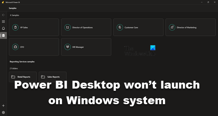 Power BI Desktop이 Windows 시스템에서 실행되지 않음