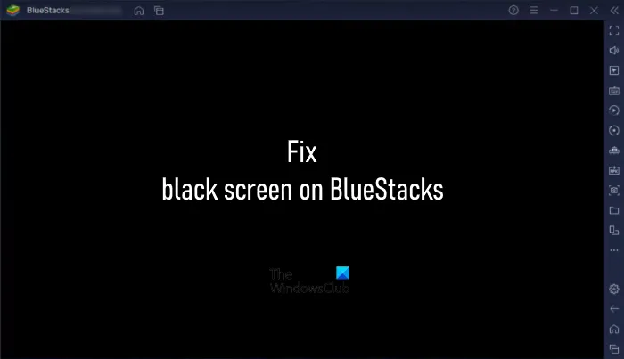   Črn zaslon na BlueStacks v sistemu Windows