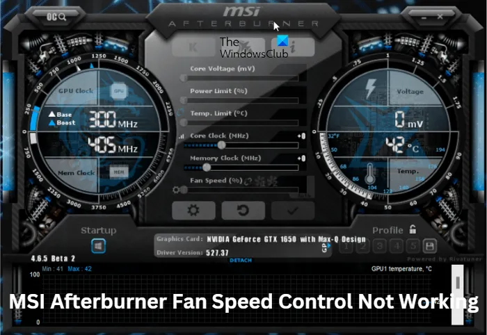 Le contrôle de la vitesse du ventilateur MSI Afterburner ne fonctionne pas sous Windows 11/10
