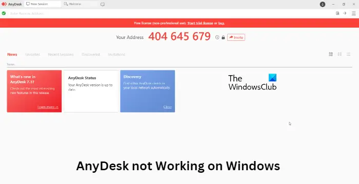 AnyDesk nedarbojas un turpina atvienoties operētājsistēmā Windows 11/10