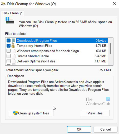 Che cosa sono i file di dump della memoria di errore di sistema in Pulizia disco di Windows 11 per Windows C