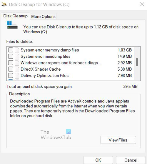 Che cosa sono i file di dump della memoria di errore di sistema nei file di dump della pulizia del disco di Windows 11