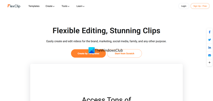 FlexClip — bezmaksas video redaktors