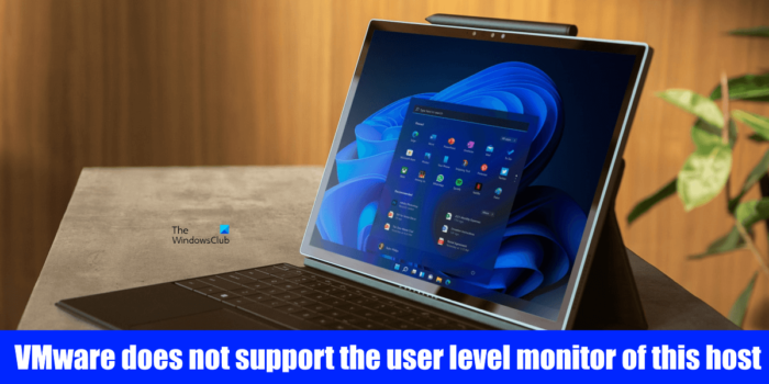 VMware neatbalsta lietotāja līmeņa monitoru šajā resursdatorā
