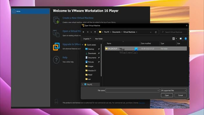 Kuidas teha VMware Workstation Playeris hetktõmmist – lisage varukoopia eraldi uue virtuaalmasinana