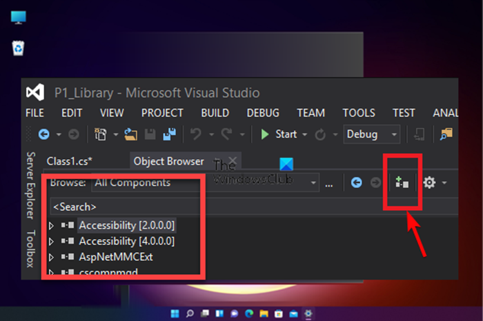 استخدم مستعرض كائن Visual Studio بشكل صحيح