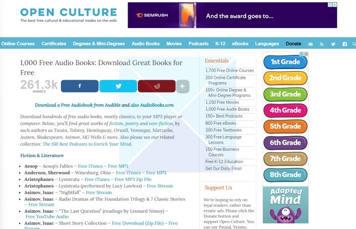 Open Culture Free Audiobook