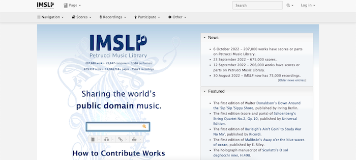 Mezinárodní projekt knihovny hudebních partitur
