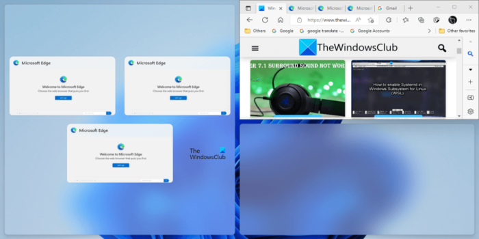 Как да показвате раздели Edge при прихващане на Windows 11