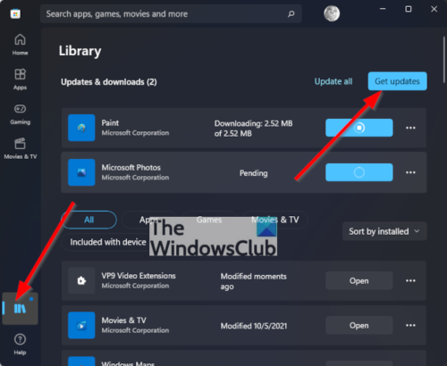 Microsoft Store-apps handmatig bijwerken in Windows 11