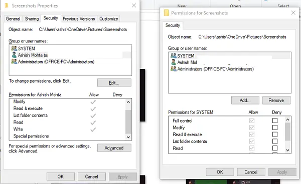   Ändern Sie die Berechtigung für Dateien und Ordner unter Windows 10