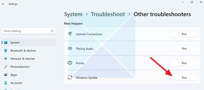 Εκτελέστε το Windows Update Troubleshooter