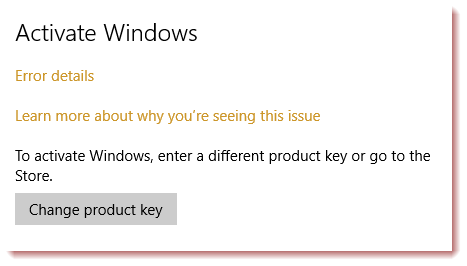 Ključ proizvoda za Windows 10 ne radi