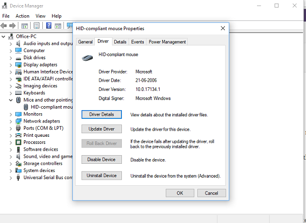 Ažuriranje ili vraćanje upravljačkog programa miša u sustavu Windows 10