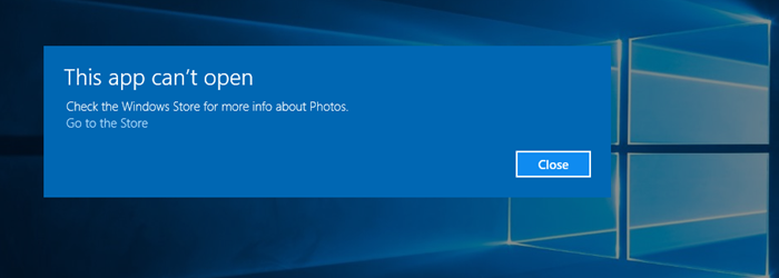 Cette application ne peut pas ouvrir l'erreur pour les applications Photos, Xbox Game Bar, Calculatrice, etc.