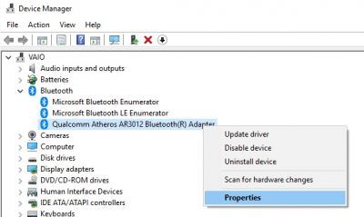 Kuidas kontrollida Bluetooth-adapteri versiooni Windows 10-s