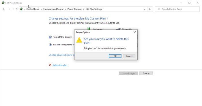 Как да изтриете план за захранване в Windows 10