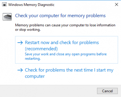 Diagnóstico de memoria de Windows