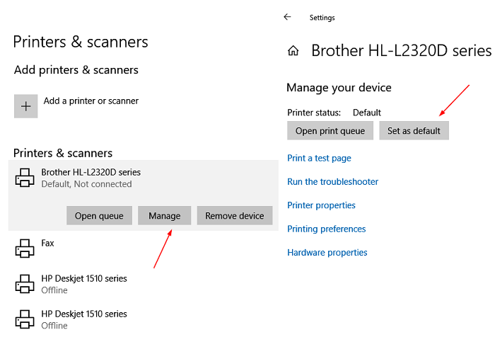 Vaikeprinter muutub Windows 10-s pidevalt muutumatuks