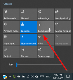 Nyalakan notifikasi saat bermain game atau menonton video dalam layar penuh di Windows 10