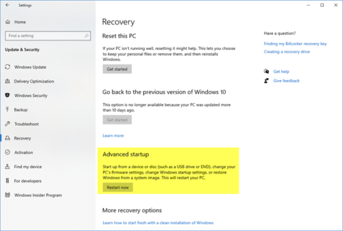 Réparation de démarrage automatique dans Windows 10